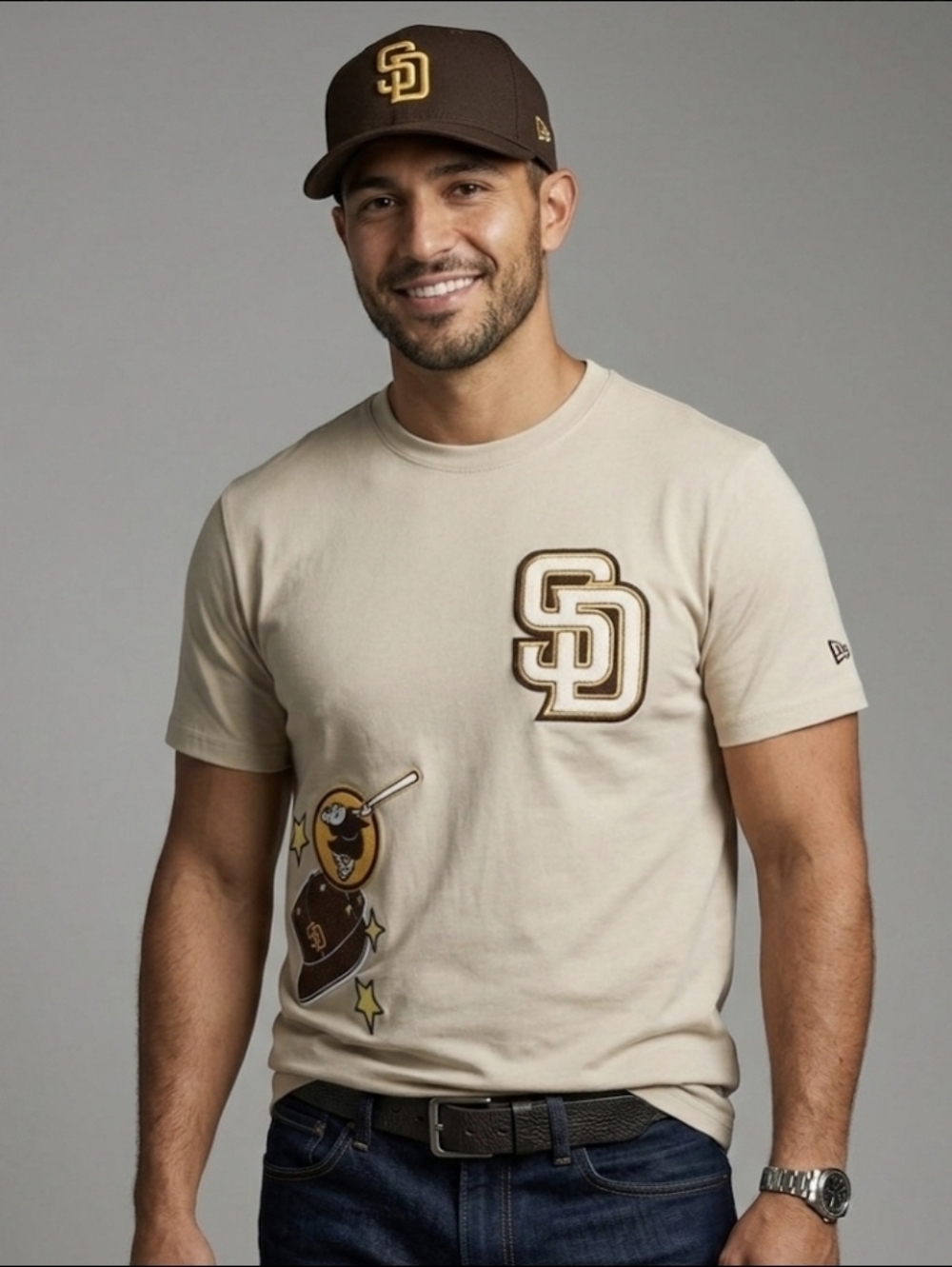 New Era x PacSun Men's San Diego Padres Logo Select Patch Shirt S NWT